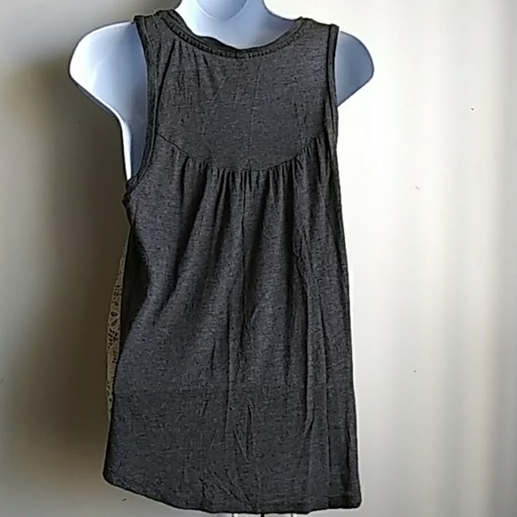 Xhiliration Grey/Crochet Tank Size M - Picture 2 of 3
